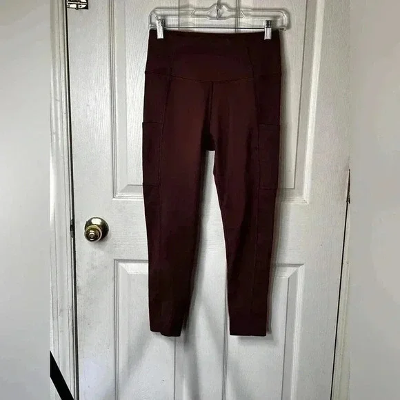EUC Apana Yoga Pants Leggings Rust Color Sz Small Women’s Full Length Spandex - Picture 1 of 5